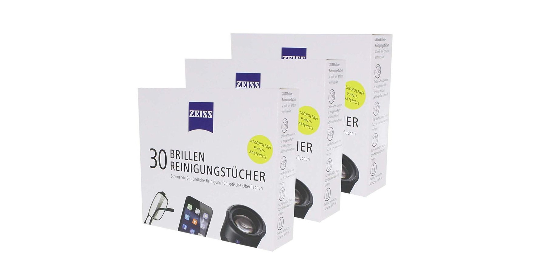 Carl Zeiss Display Reinigingsdoekjes – 30 Stuks, Alcohol- En Ammoniakvrij, Voor Smartphones, Tablets En Laptops